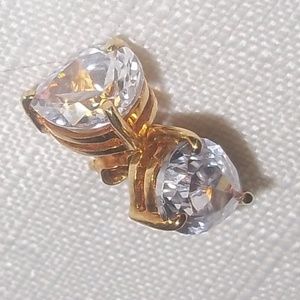 Gold Case/Prong Pear-Shape Zircon Stud Earrings